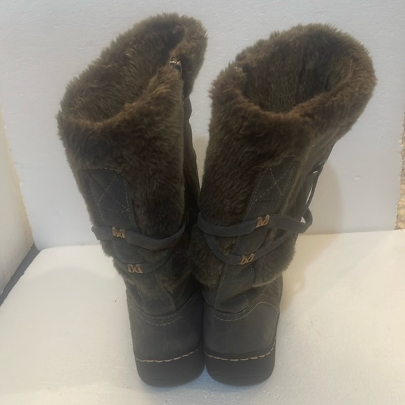 Bass Denver winter boots fur side zipper gray women’s size 8 - Picture 4 of 14